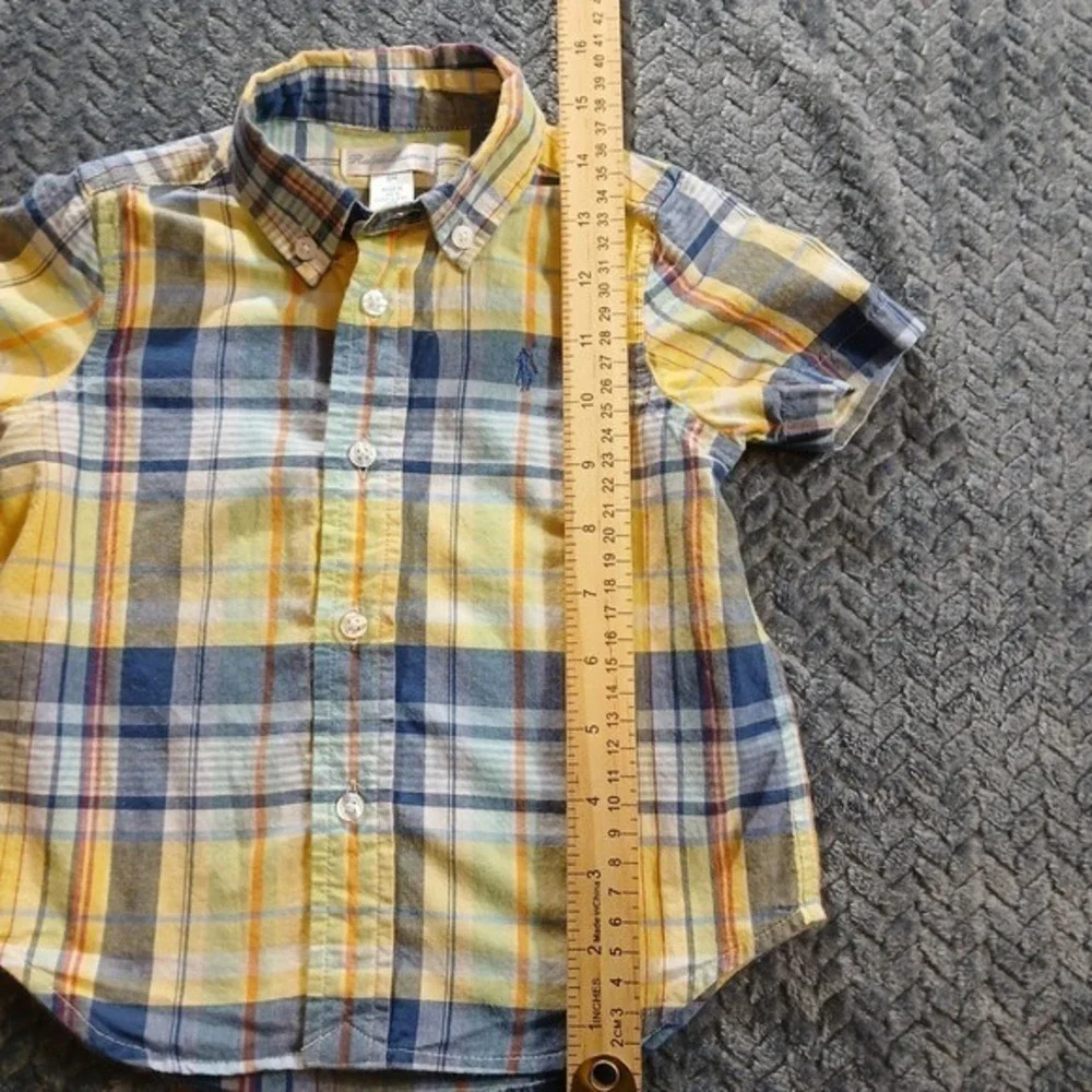 Ralph Lauren Baby Boys Plaid Button Down Shirts Lot‎ 18M Yellow Blue Red